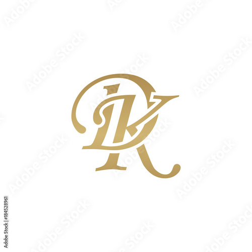 Initial letter DK, overlapping elegant monogram logo, luxury golden color