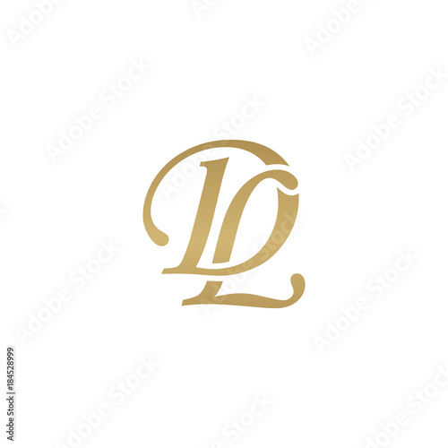 Initial letter DL, overlapping elegant monogram logo, luxury golden color