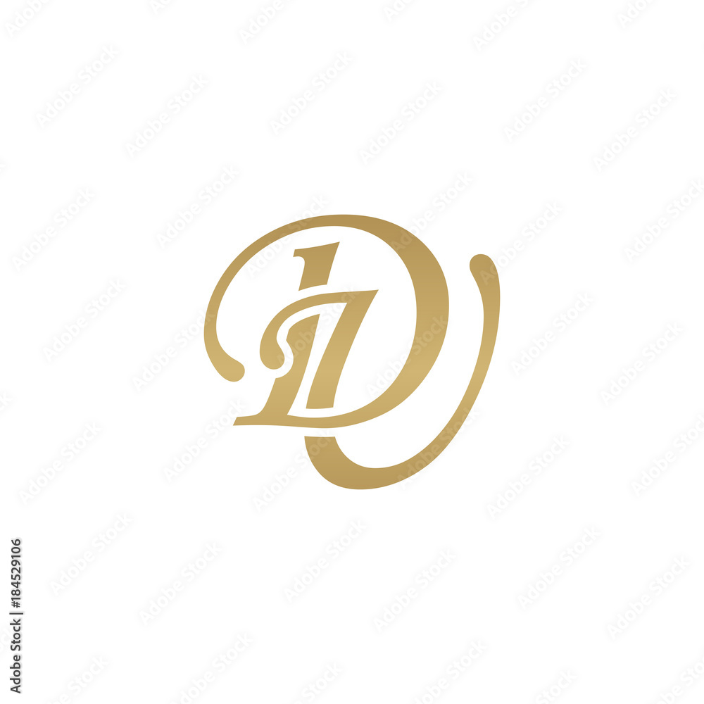 Initial letter DU, overlapping elegant monogram logo, luxury golden color Initial letter DU, overlapping elegant monogram logo, luxury golden color