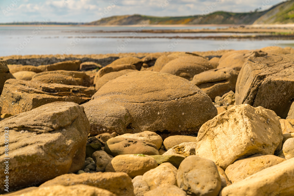 Stones at Osmington Bay, Osmington Mills, near Weymouth, Jurassic Coast, Dorset, UK