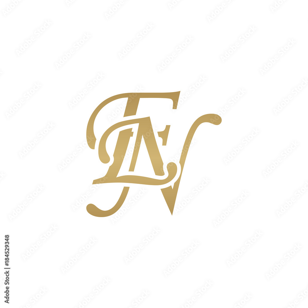 Initial Letter EN, Overlapping Elegant Monogram Logo, Luxury Golden ...