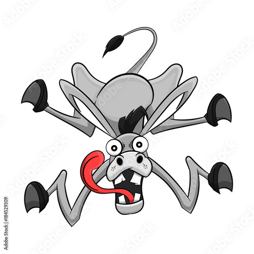 Slip Donkey cartoon vector
