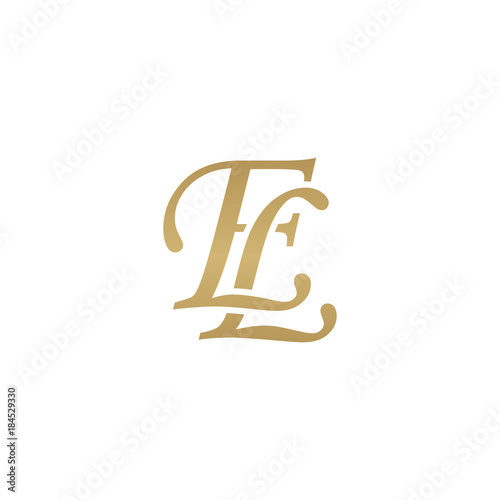 Initial letter EL, overlapping elegant monogram logo, luxury golden color