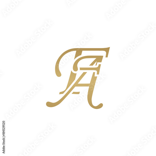Initial letter FA, overlapping elegant monogram logo, luxury golden color