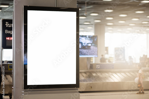 blank advertising billboard at airport