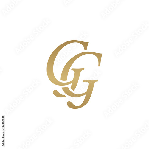 Initial letter GG, overlapping elegant monogram logo, luxury golden color