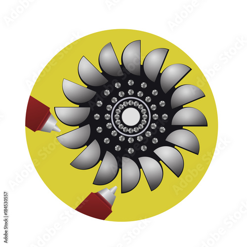 Hydraulic water turbine.