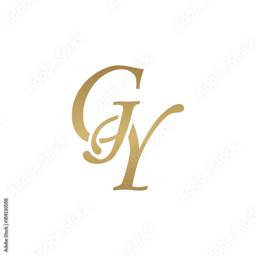Initial letter GY, overlapping elegant monogram logo, luxury golden color
