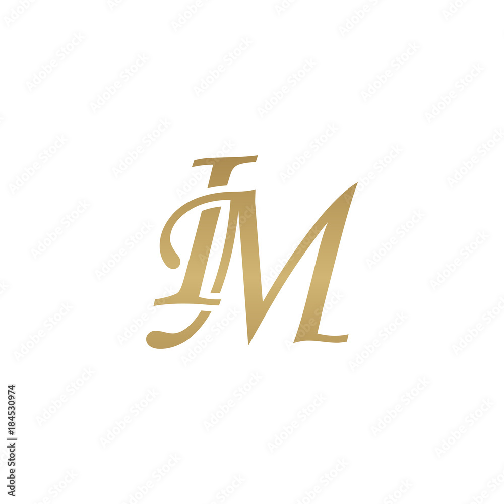 Initial letter PM, overlapping elegant monogram logo, luxury