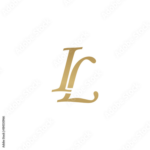 Initial letter IL, overlapping elegant monogram logo, luxury golden color