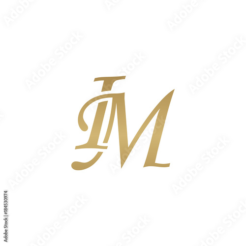 Initial letter IM, overlapping elegant monogram logo, luxury golden color