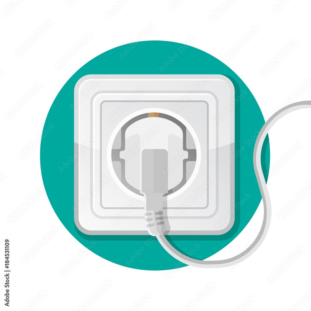 Power socket with plug icon electrically operated equipment Power socket with plug icon electrically operated equipment