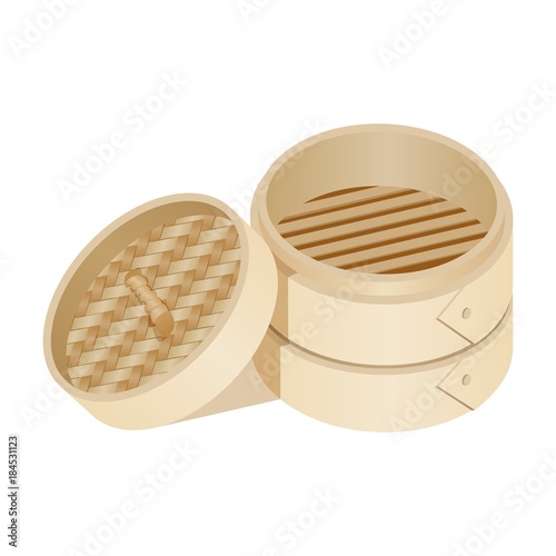 Traditional dim sum empty basket made of bamboo material