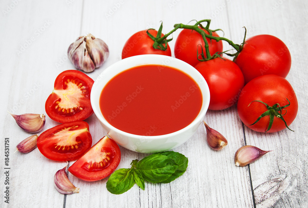 Bowl with tomato sauce Bowl with tomato sauce