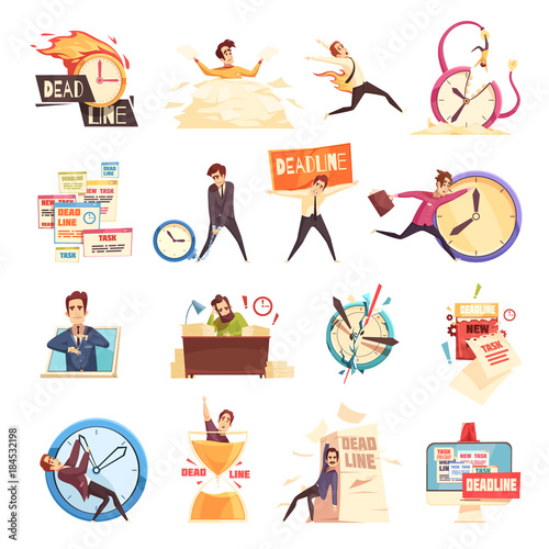 Deadline Time-Limit Icons Set 