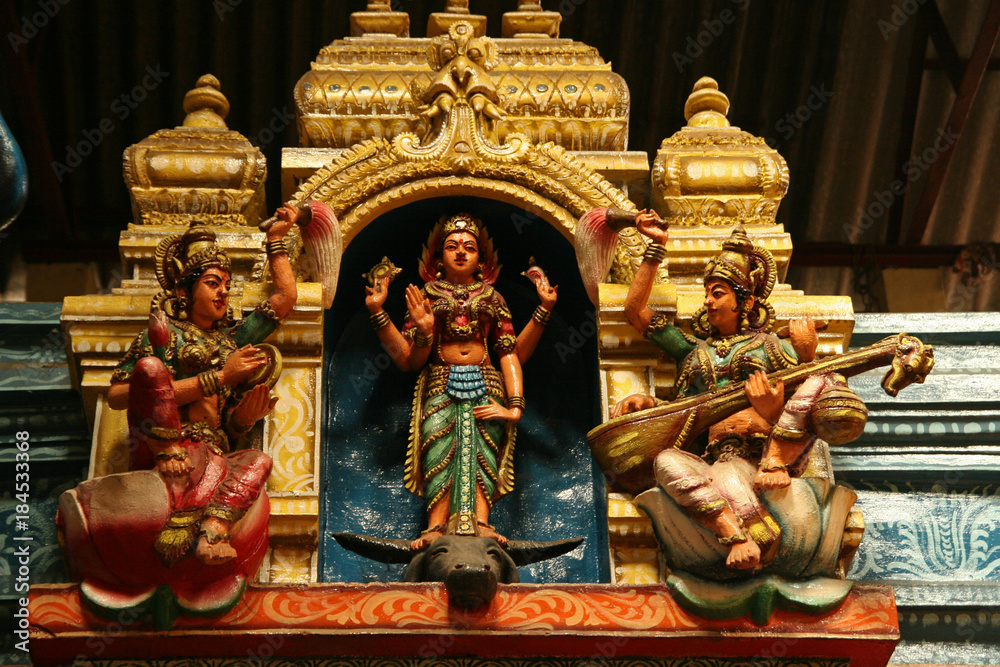 Hindu statues in Hindu Temple in Colombo, Sri Lanka