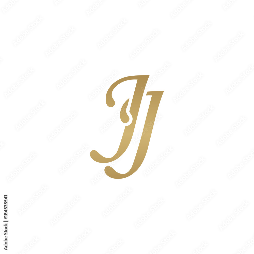 Initial letter JJ, overlapping elegant monogram logo, luxury golden color Initial letter JJ, overlapping elegant monogram logo, luxury golden color