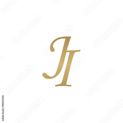 Initial letter JI, overlapping elegant monogram logo, luxury golden color