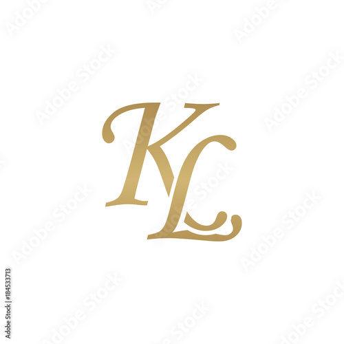 Initial letter KL, overlapping elegant monogram logo, luxury golden color