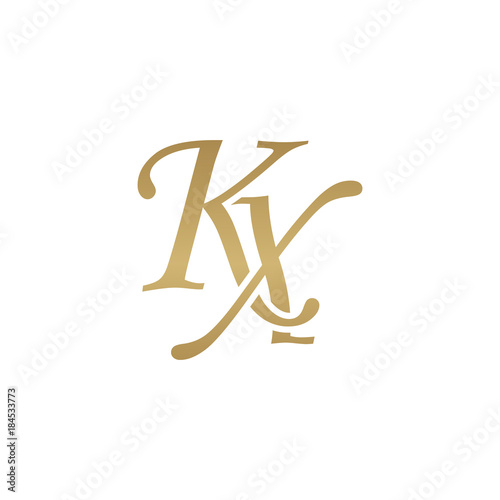 Initial letter KX  overlapping elegant monogram logo  luxury golden color