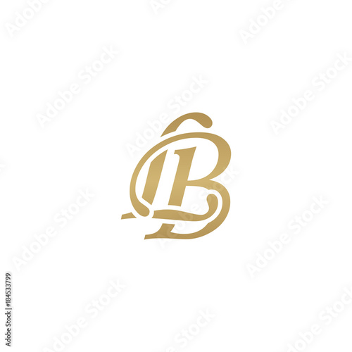 Initial letter LB, overlapping elegant monogram logo, luxury golden color