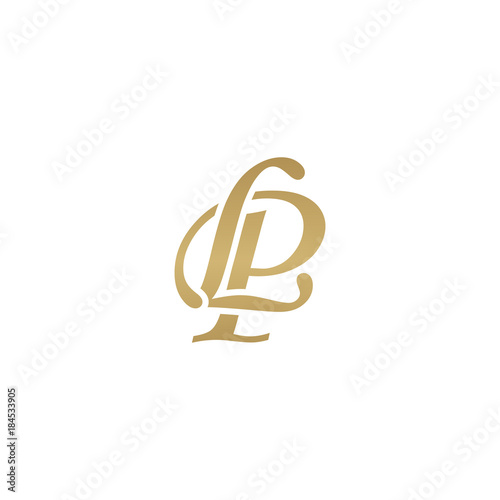 Initial letter LP, overlapping elegant monogram logo, luxury golden color