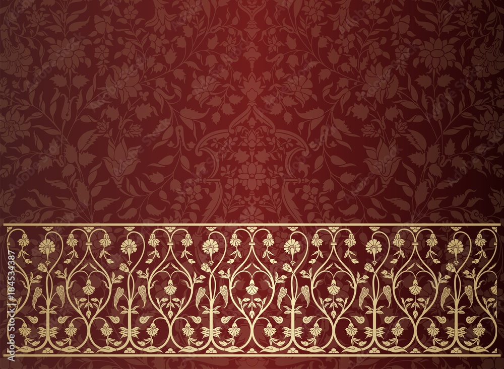 wedding card design, paisley floral pattern , India wedding card design, paisley floral pattern , India