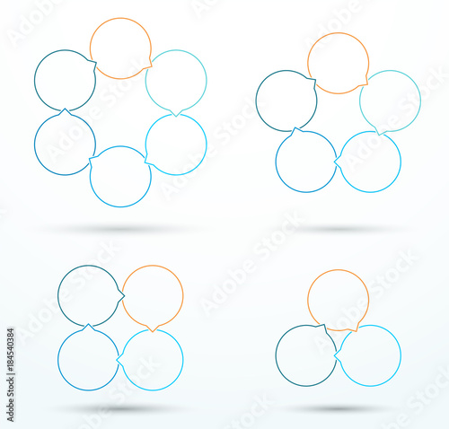 Infographic Business Linked Outline Circle Diagrams A