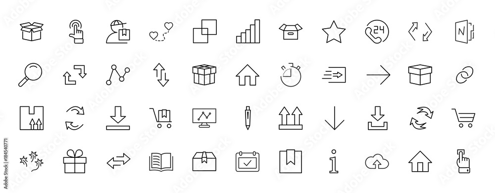 Set of shipping vector line icon. It contains symbols to box, home and more. Editable move. 32x32 pixels. Set of shipping vector line icon. It contains symbols to box, home and more. Editable move. 32x32 pixels.