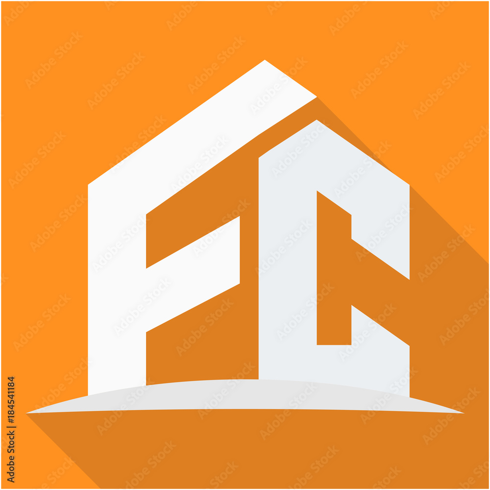 icon logo for the construction business, with combination of the initials F & C icon logo for the construction business, with combination of the initials F & C