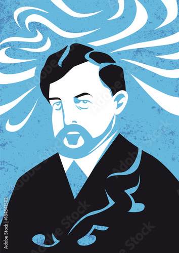 Claude Debussy vector illustration
