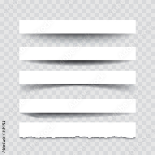 Set of vector dividers isolated on transparent background