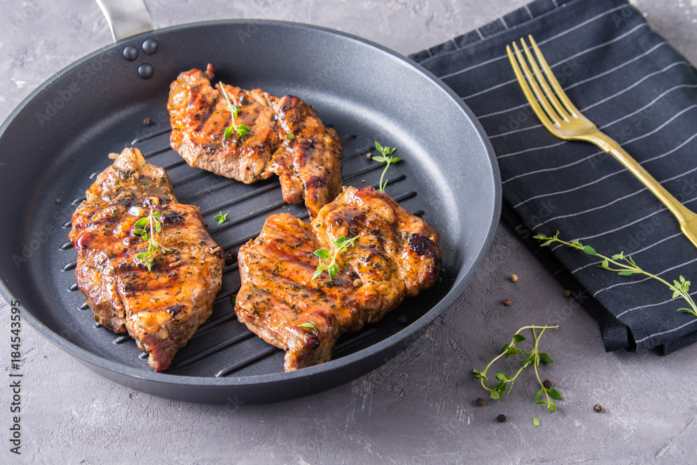 Grilled meat with thyme. Grilled meat with thyme.