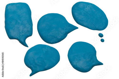 The balloon chat playdough image on white background . photo