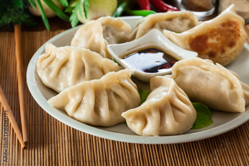 Japanese dumplings - Gyoza with pork meat and vegetables
