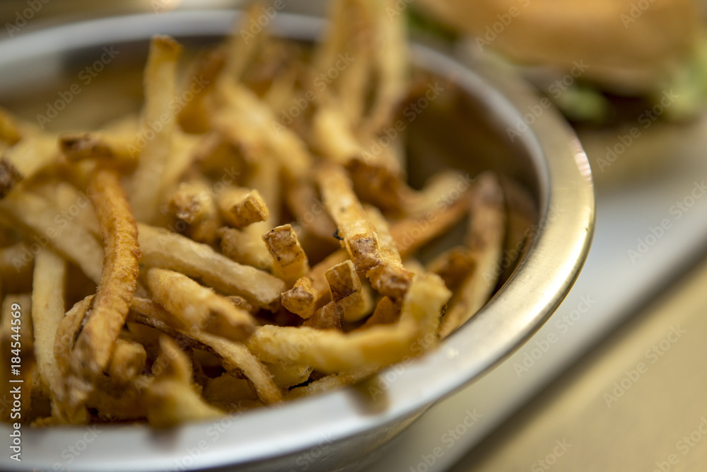 Tight Shot of French Fries in a Bowl Tight Shot of French Fries in a Bowl