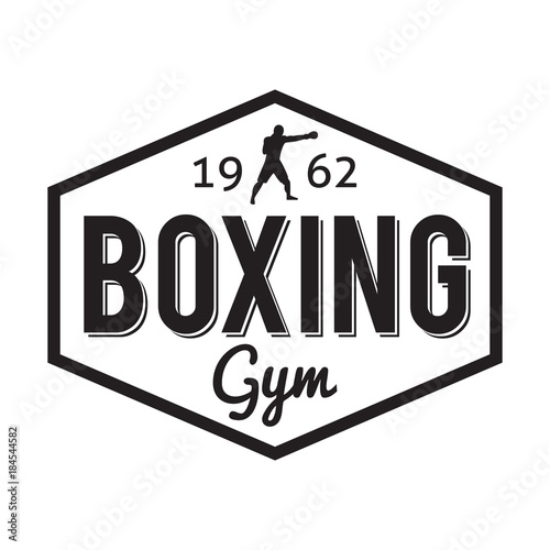 Boxing gym and martial arts logo badge/label