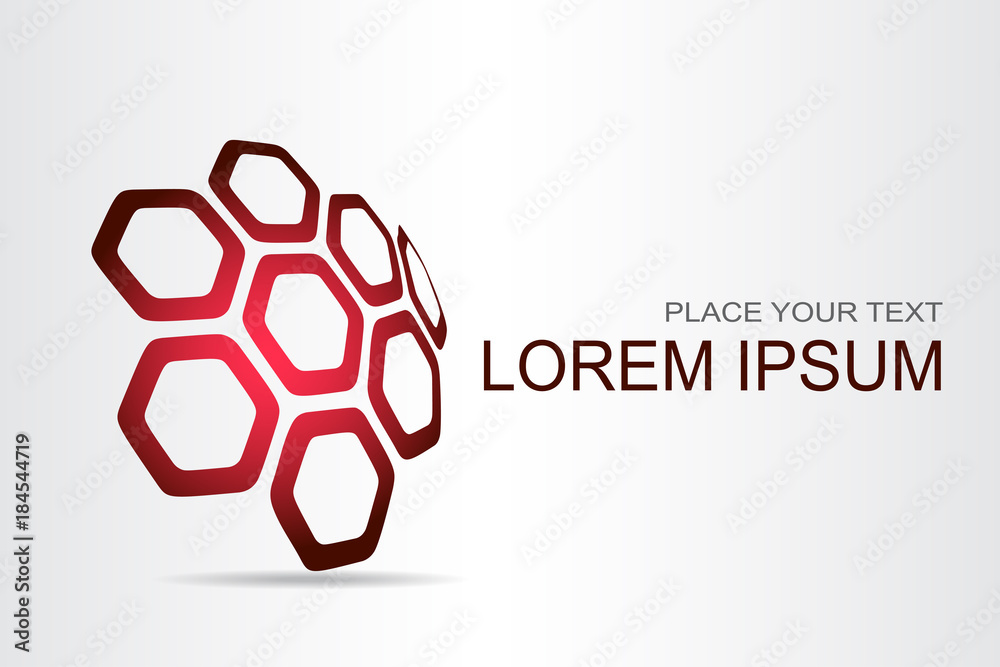 Obraz premium Logo stylized spherical surface with abstract shapes