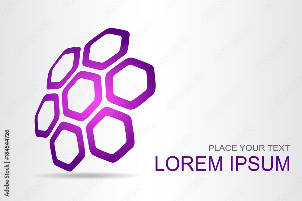 Fototapeta premium Logo stylized spherical surface with abstract shapes