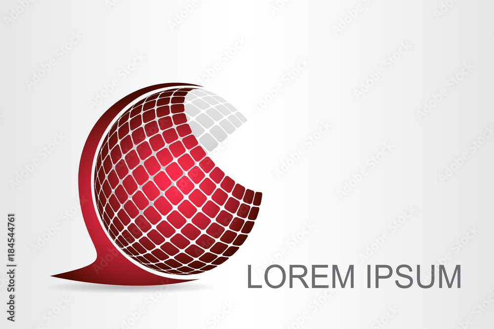 Logo stylized spherical surface with abstract shapes Logo stylized spherical surface with abstract shapes