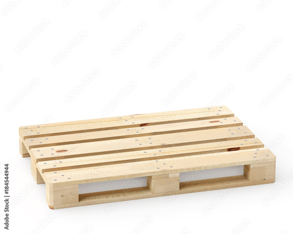 Europalette Holzpalette einzeln liegend - freigestellt auf neutralem Hintergrund