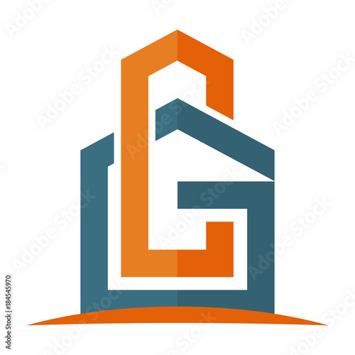icon logo for the construction business, with combination of the initials G & C