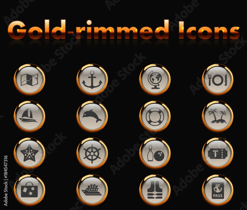 cruise gold-rimmed icons for your creative ideas