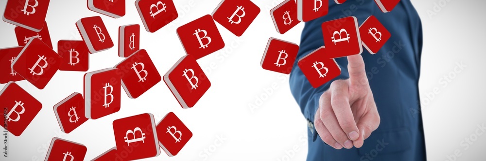 Composite image of mid section businessman using invisible Composite image of mid section businessman using invisible