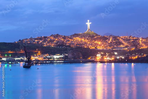 Panoramic view of Coquimbo and the Third Millennium Cross on top of the El Vigia hill. photo