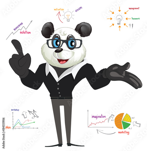 Fototapeta Naklejka Na Ścianę i Meble -  Cartoon Panda