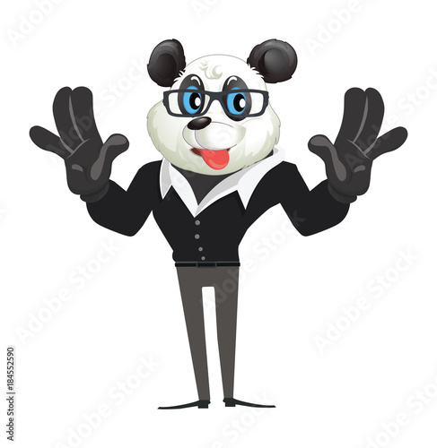 Fototapeta Naklejka Na Ścianę i Meble -  Cartoon Character Panda Pulling a Face
