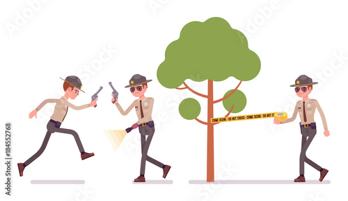 Male sheriff working outdoor