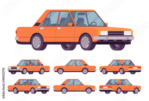 Orange sedan set