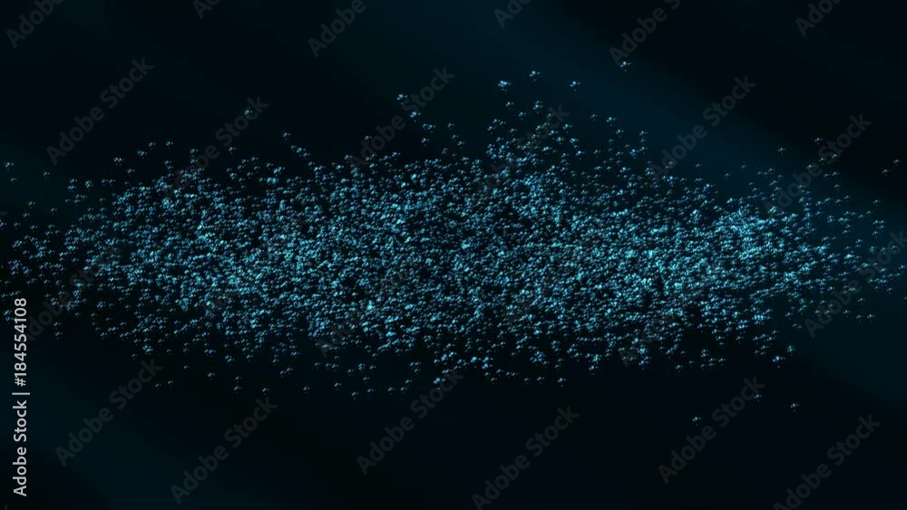 Abstract dark background animation with moving bubbles shapes as texture.